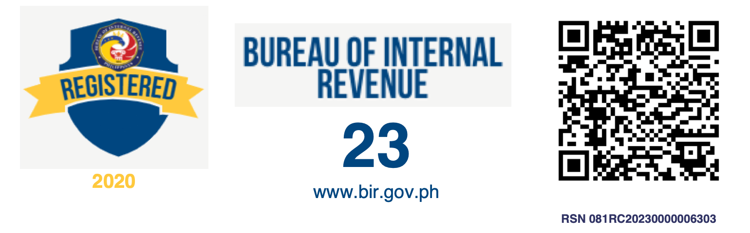 BIR registered business seal for BIMS Technologies, Inc., RSN 081RC20230000006303, with verification QR code